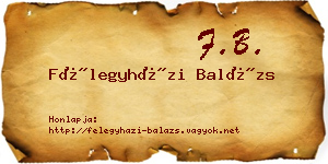Félegyházi Balázs névjegykártya